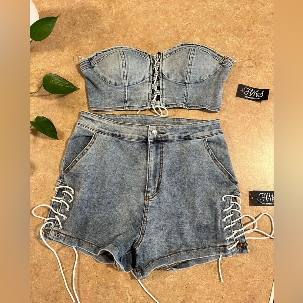 Hot Miami styles 2 pc Jean outfit